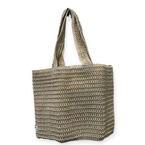 BURBERRY Goddess Tan Woven Tote Bag